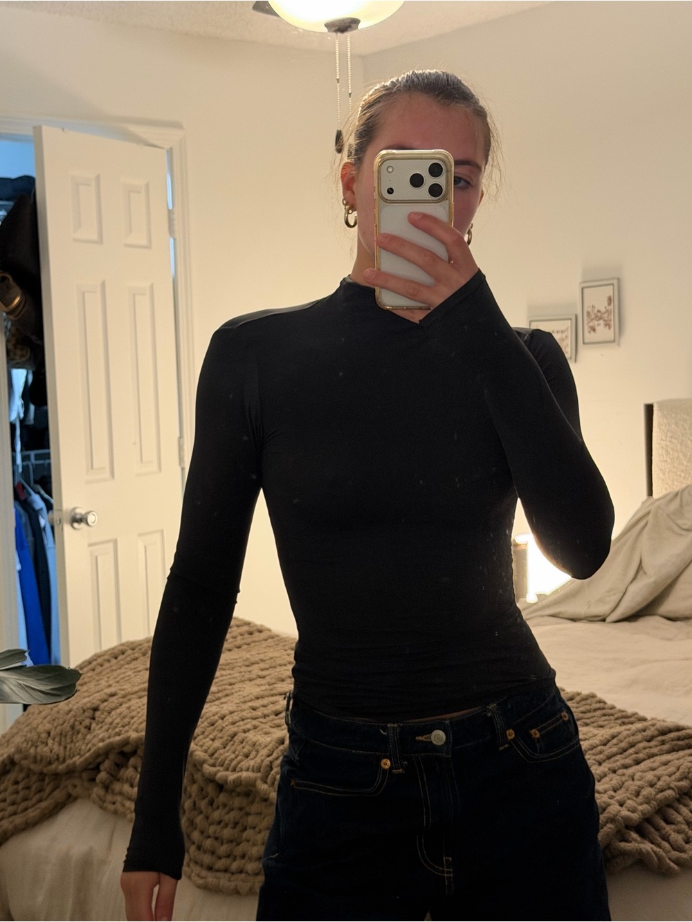SKIMS Fits everybody Long-Sleeve Mock Neck Top